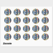 kunst Deco Pochoir Jazz Geometrische patronen Ronde Sticker (Vel)