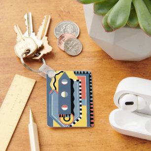 kunst Deco Pochoir Jazz Geometrische patronen Sleutelhanger