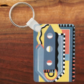 kunst Deco Pochoir Jazz Geometrische patronen Sleutelhanger (Voorkant)