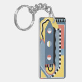  kunst Deco Pochoir Jazz Geometrische patronen Sleutelhanger (Voorkant Links)