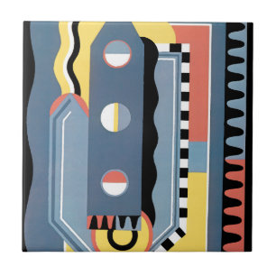  kunst Deco Pochoir Jazz Geometrische patronen Tegeltje