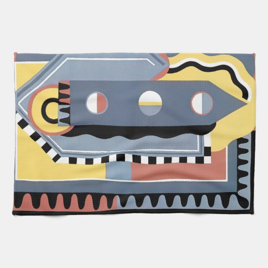  kunst Deco Pochoir Jazz Geometrische patronen Theedoek (Horizontaal)