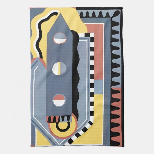  kunst Deco Pochoir Jazz Geometrische patronen Theedoek (Verticaal)