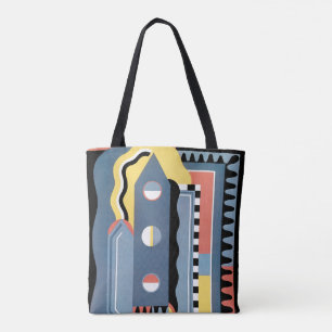  kunst Deco Pochoir Jazz Geometrische patronen Tote Bag