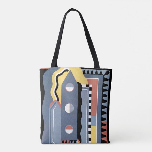  kunst Deco Pochoir Jazz Geometrische patronen Tote Bag (Achterkant)