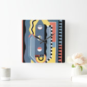  kunst Deco Pochoir Jazz Geometrische patronen Vierkante Klok (Huis)