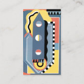  kunst Deco Pochoir Jazz Geometrische patronen Visitekaartje (Achterkant)