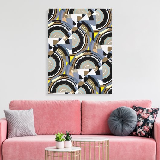  kunst Deco Pochoir Jazz Geometrische vormen Canvas Afdruk (Insitu (Woonkamer))