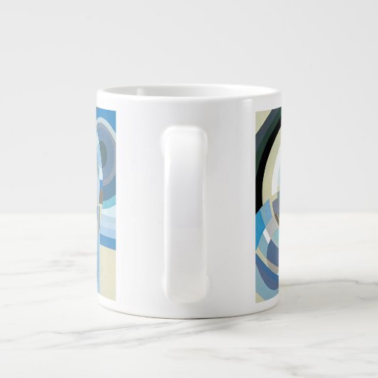  kunst Deco Pochoir Jazz Geometrische vormen Grote Koffiekop (Achterkant)