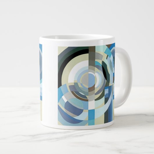  kunst Deco Pochoir Jazz Geometrische vormen Grote Koffiekop (Voorkant rechts)