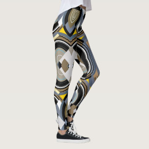  kunst Deco Pochoir Jazz Geometrische vormen Leggings
