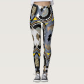 kunst Deco Pochoir Jazz Geometrische vormen Leggings (Voorkant)