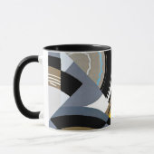  kunst Deco Pochoir Jazz Geometrische vormen Mok (Links)