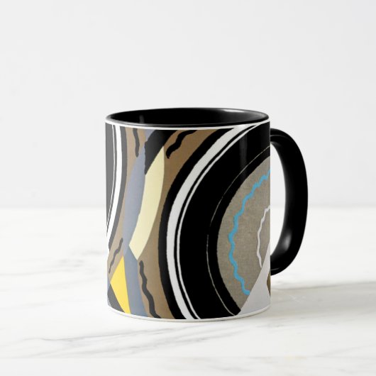 kunst Deco Pochoir Jazz Geometrische vormen Mok (Voorkant rechts)