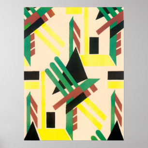  kunst Deco Pochoir Jazz Geometrische vormen Poster