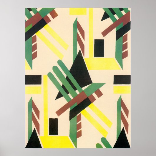  kunst Deco Pochoir Jazz Geometrische vormen Poster (Voorkant)