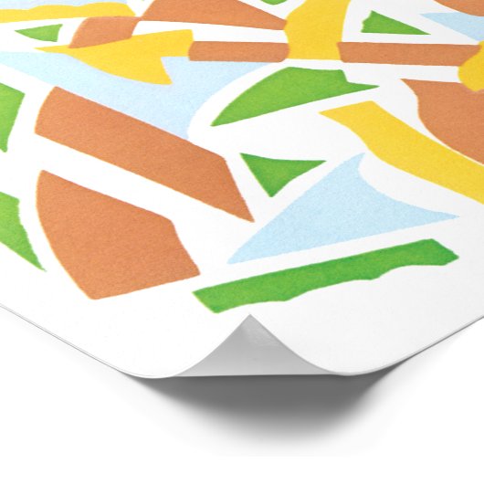  kunst Deco Pochoir Jazz Geometrische vormen Poster (Hoek)