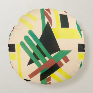  kunst Deco Pochoir Jazz Geometrische vormen Rond Kussen