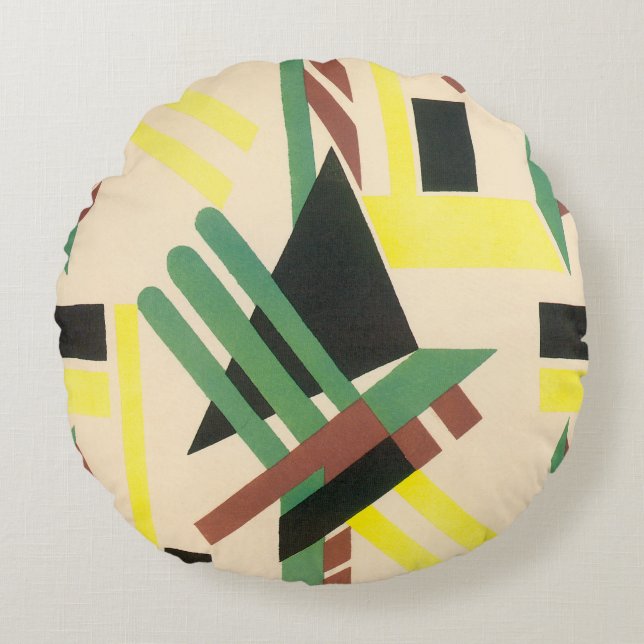  kunst Deco Pochoir Jazz Geometrische vormen Rond Kussen (Voorkant)