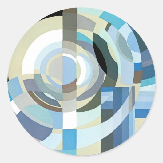 kunst Deco Pochoir Jazz Geometrische vormen Ronde Sticker (Voorkant)