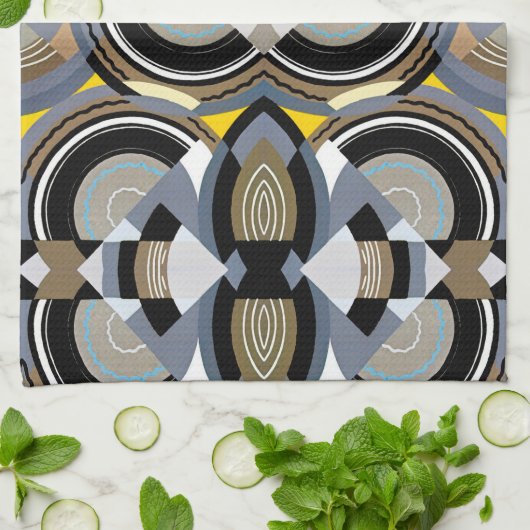  kunst Deco Pochoir Jazz Geometrische vormen Theedoek (Gevouwen)