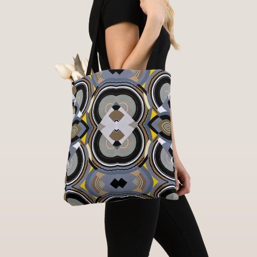  kunst Deco Pochoir Jazz Geometrische vormen Tote Bag (Dichtbij)