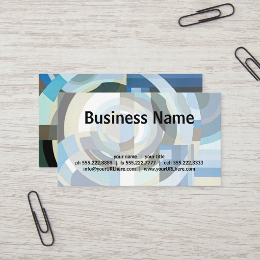  kunst Deco Pochoir Jazz Geometrische vormen Visitekaartje (Voorkant / Achterkant in situ)
