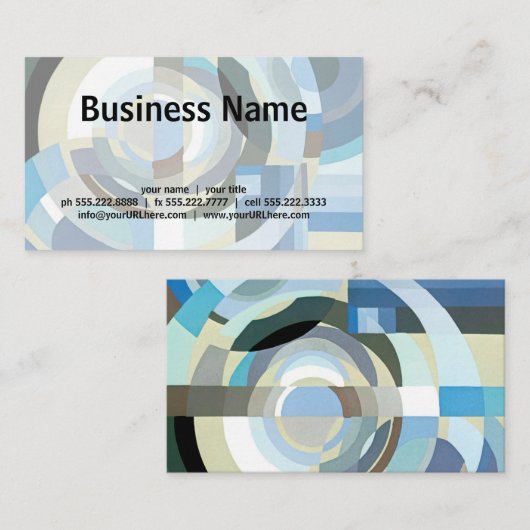  kunst Deco Pochoir Jazz Geometrische vormen Visitekaartje (Voorkant / Achterkant)
