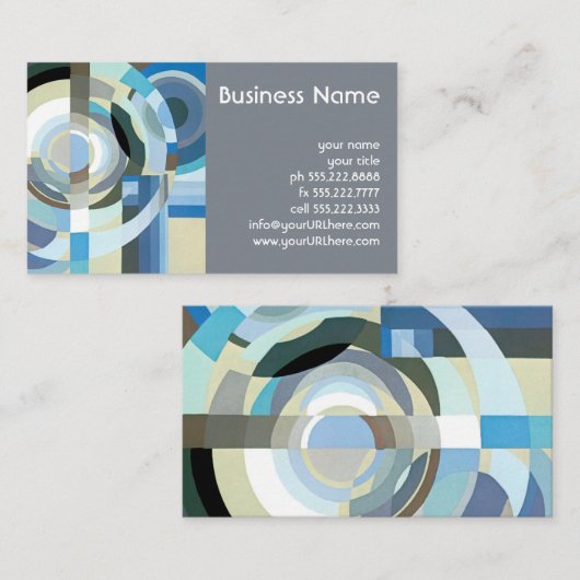  kunst Deco Pochoir Jazz Geometrische vormen Visitekaartje (Voorkant / Achterkant)
