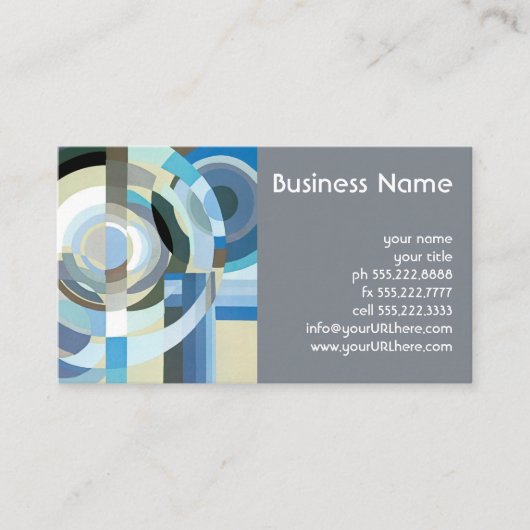  kunst Deco Pochoir Jazz Geometrische vormen Visitekaartje (Voorkant)