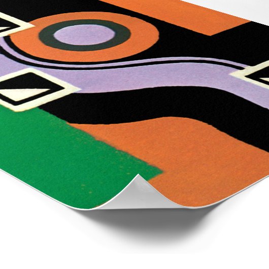  Kunst Deco Pochoir Jazz Illustratiepatroon Poster (Hoek)