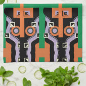  Kunst Deco Pochoir Jazz Illustratiepatroon Theedoek (Gevouwen)