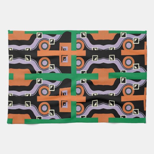  Kunst Deco Pochoir Jazz Illustratiepatroon Theedoek (Horizontaal)