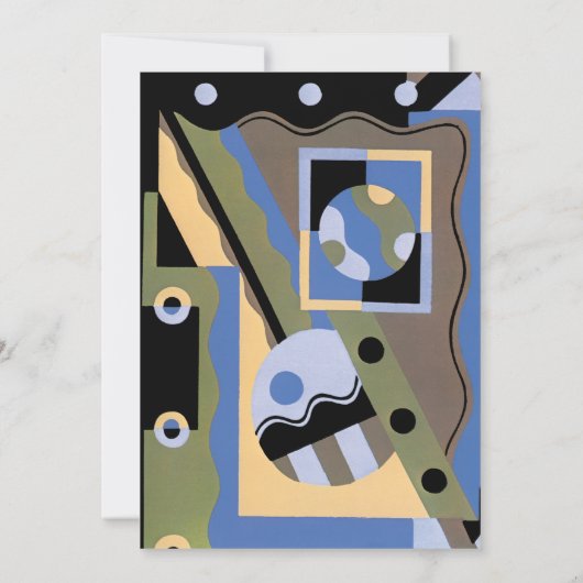 kunst Deco Pochoir Jazz Pattern Wedding Kaart (Achterkant)