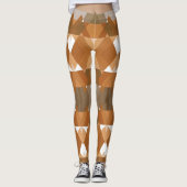 kunst Deco Pochoir Jazz Tan Geometric Shapes Leggings (Voorkant)
