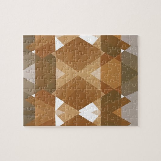  kunst Deco Pochoir Jazz Tan Geometric Shapes Legpuzzel (Horizontaal)