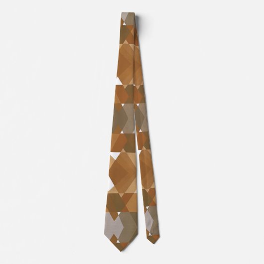 kunst Deco Pochoir Jazz Tan Geometric Shapes Stropdas (Voorkant)