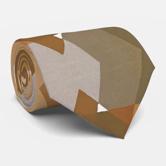 kunst Deco Pochoir Jazz Tan Geometric Shapes Stropdas (Opgerold)