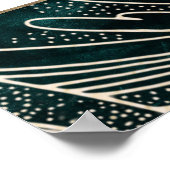 Kunst deco poster Emerald green en goud (Hoek)