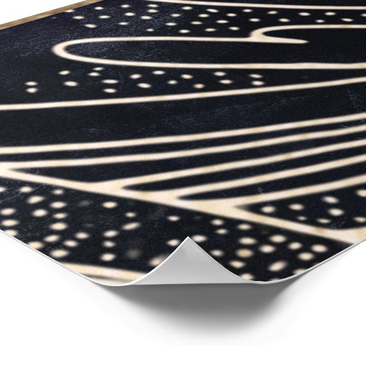 Kunst deco poster zwart en goud (Hoek)