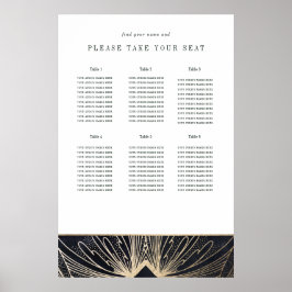 Kunst deco poster zwart en goud