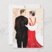 Kunst deco retro  kerstfeest notitiekaartje (Voorkant)