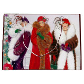 Kunst deco retro met kerst groot cadeauzakje (Voorkant)