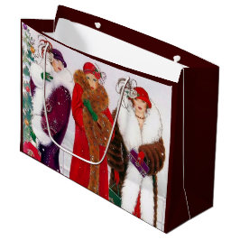 Kunst deco retro met kerst groot cadeauzakje