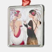 Kunst deco retro met kerst metalen ornament (Links)