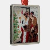 Kunst deco retro met kerst metalen ornament (Rechts)