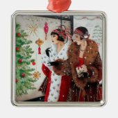 Kunst deco retro met kerst metalen ornament (Voorkant)