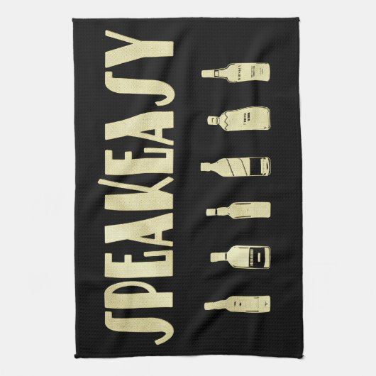 Kunst deco roaring 20: een heel makkelijk verbod theedoek (Verticaal)