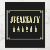 Kunst deco roaring 20: een heel makkelijk verbod wijn etiket (Enkel label)