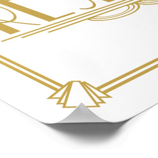 Kunst Deco Roaring 20 Gereserveerde gebarentafdruk Poster (Hoek)